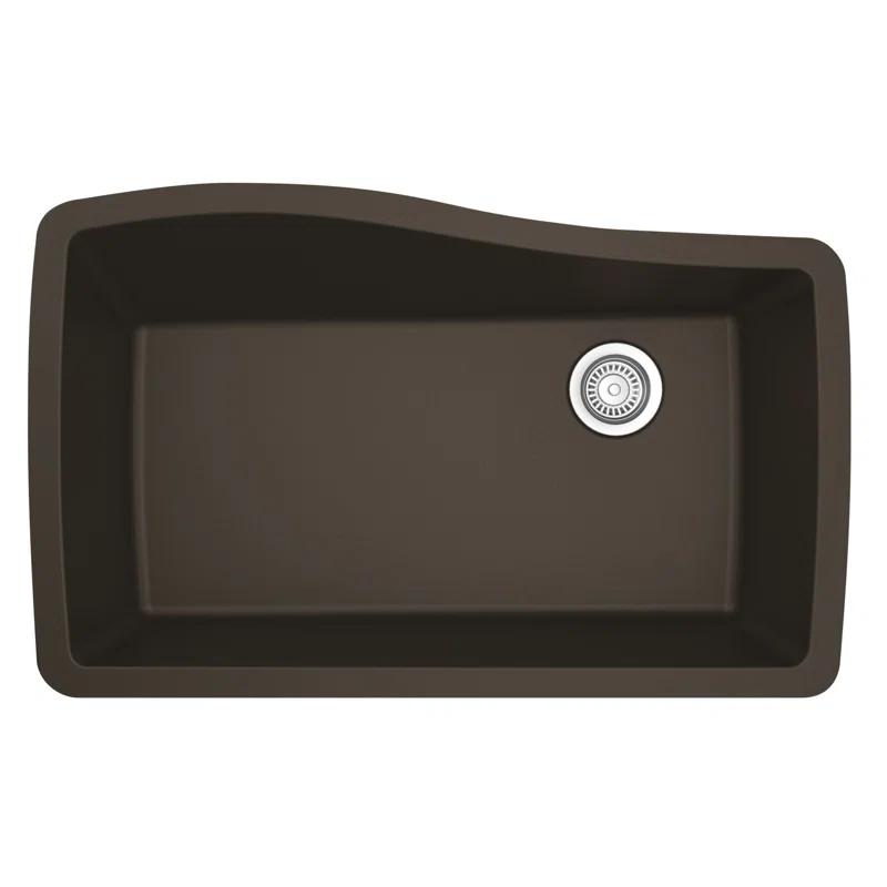 Karran Quartz Composite 33-1/2'' X 21'' Single Bowl Undermount Kitchen Sink Kit