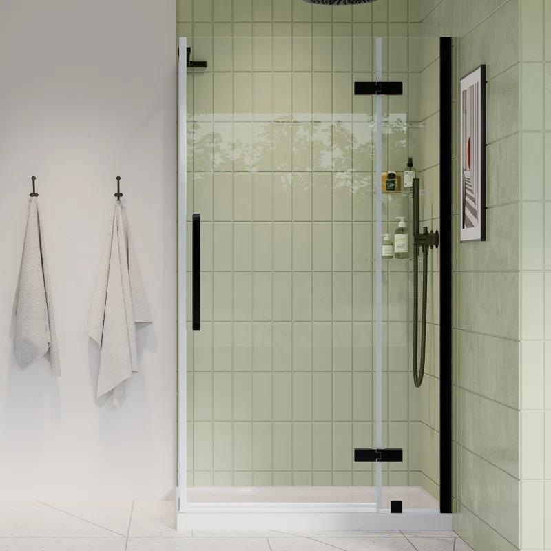 Endless Tampa 37" W x 72" H Corner Frameless Shower Kit, Door, 2 Panel, Base, Shelves