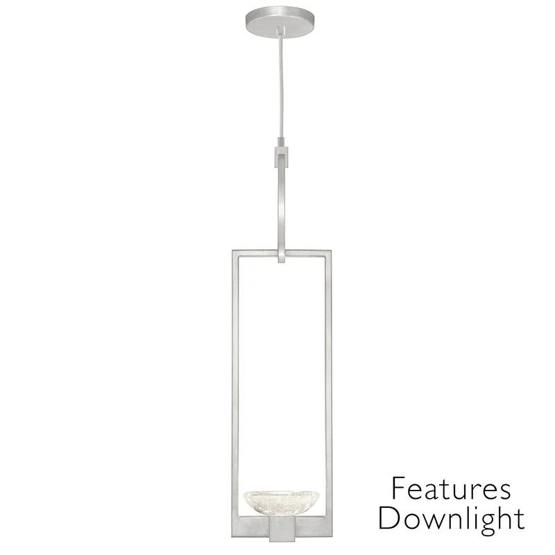 Delphi Mini Dual-Light LED Pendant in Silver with Studio Glass