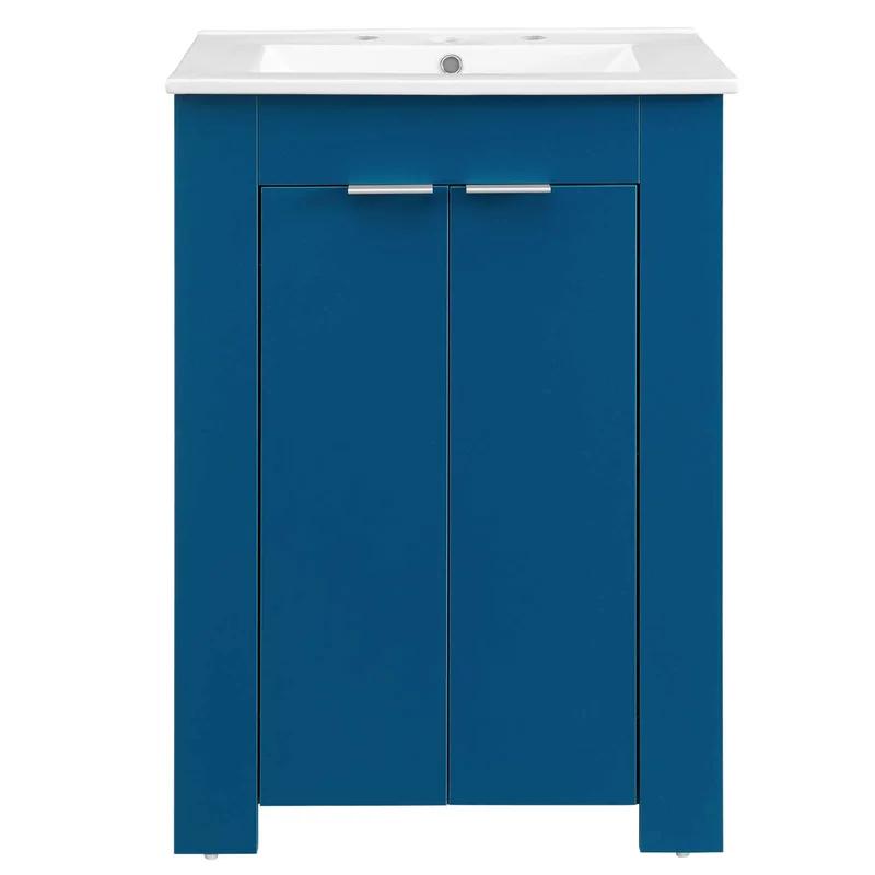 Maybelle 24" Navy White Modern Melamine Bathroom Vanity