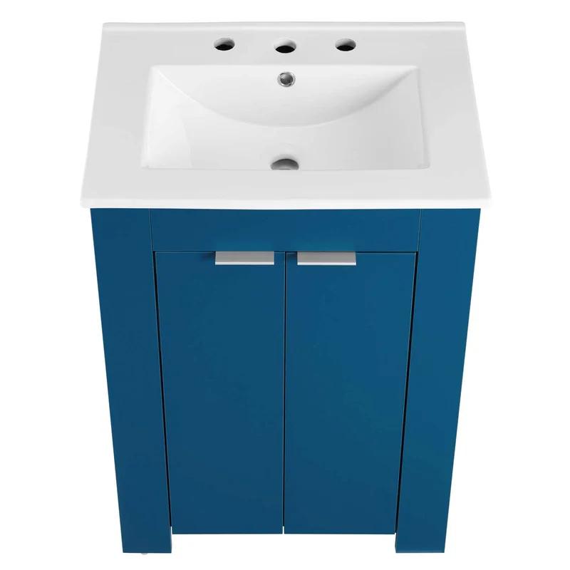 Maybelle 24" Navy White Modern Melamine Bathroom Vanity