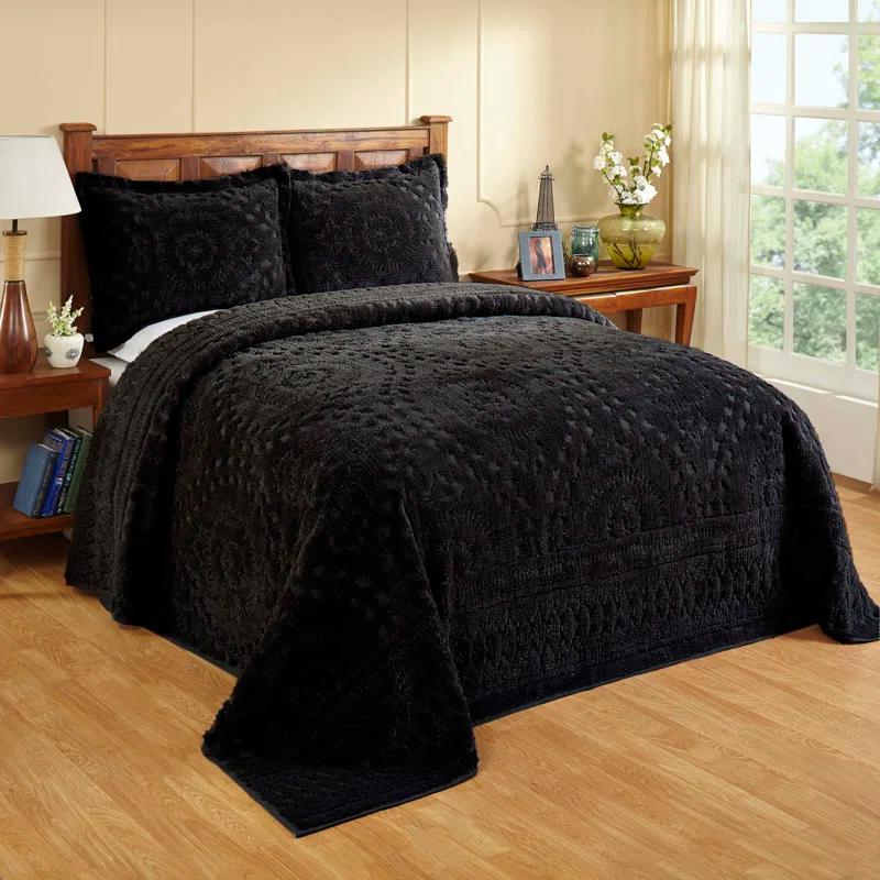 Better Trends Rio 100% Premium Cotton Chenille Tufted Bedspread, Soft & Luxurious Feel, Perfect for Gifting, All Seasons Machine Washable Coverlet