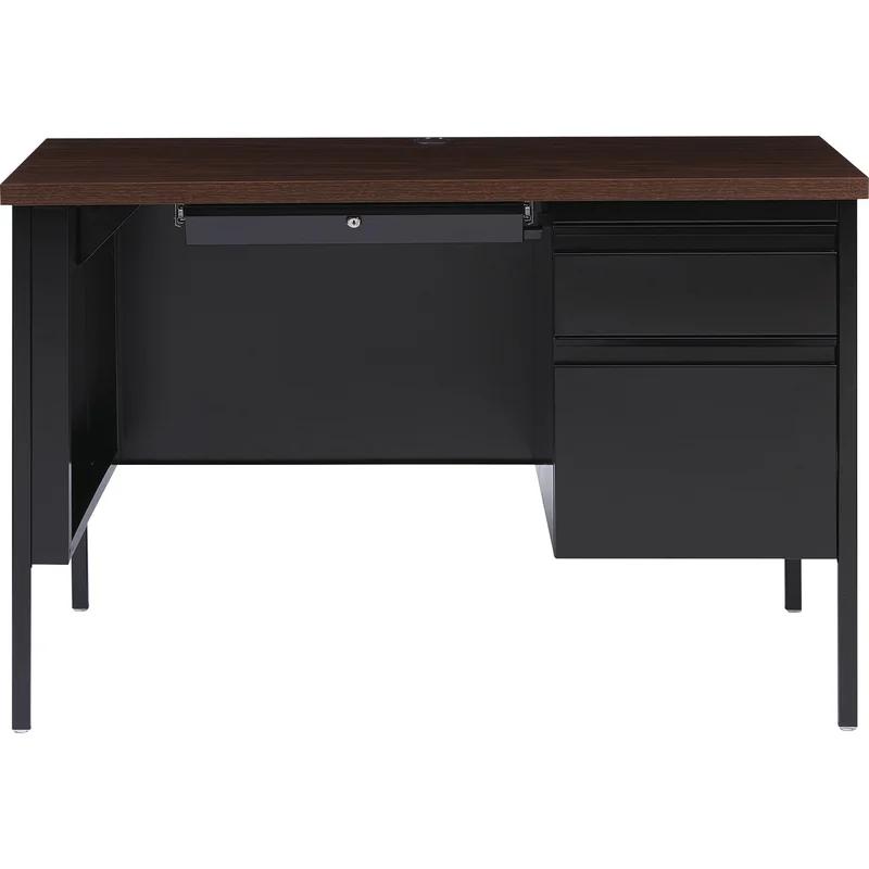 Executive Black 47" Desk with Drawer and Filing Cabinet