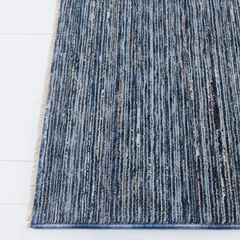 Mars Hand-Knotted Navy/Beige Synthetic 3' x 5' Area Rug