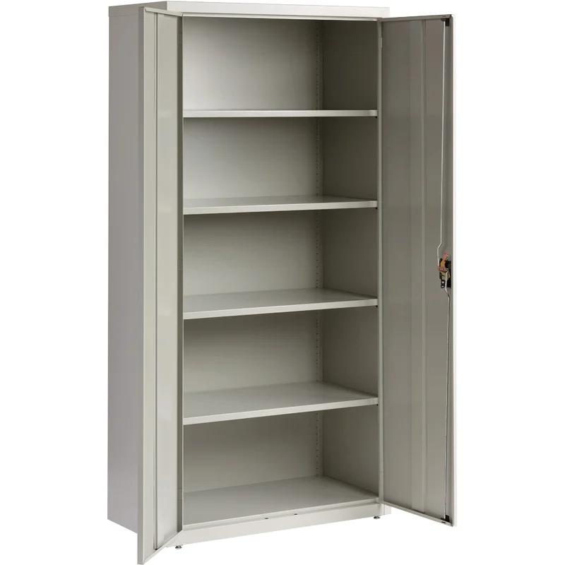 Fortress Light Gray 36'' Welded Steel Lockable Office Cabinet with Adjustable Shelving