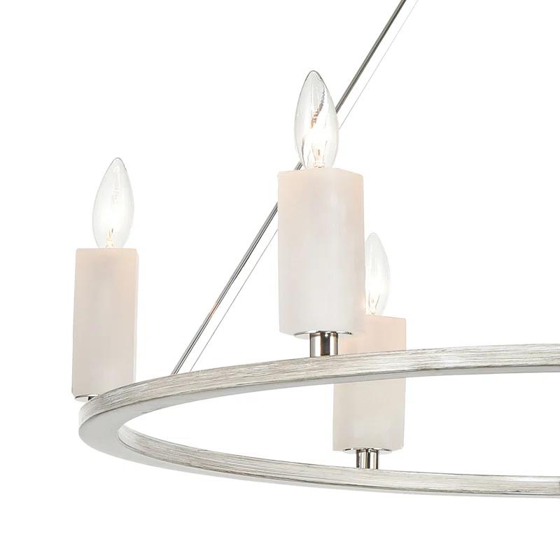 Alwitt 6 - Light Dimmable Wagon Wheel Chandelier