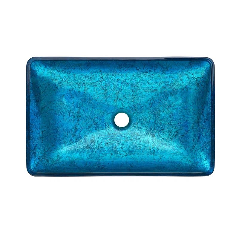 Cascade Rectangular Glass Vessel Sink with Faucet