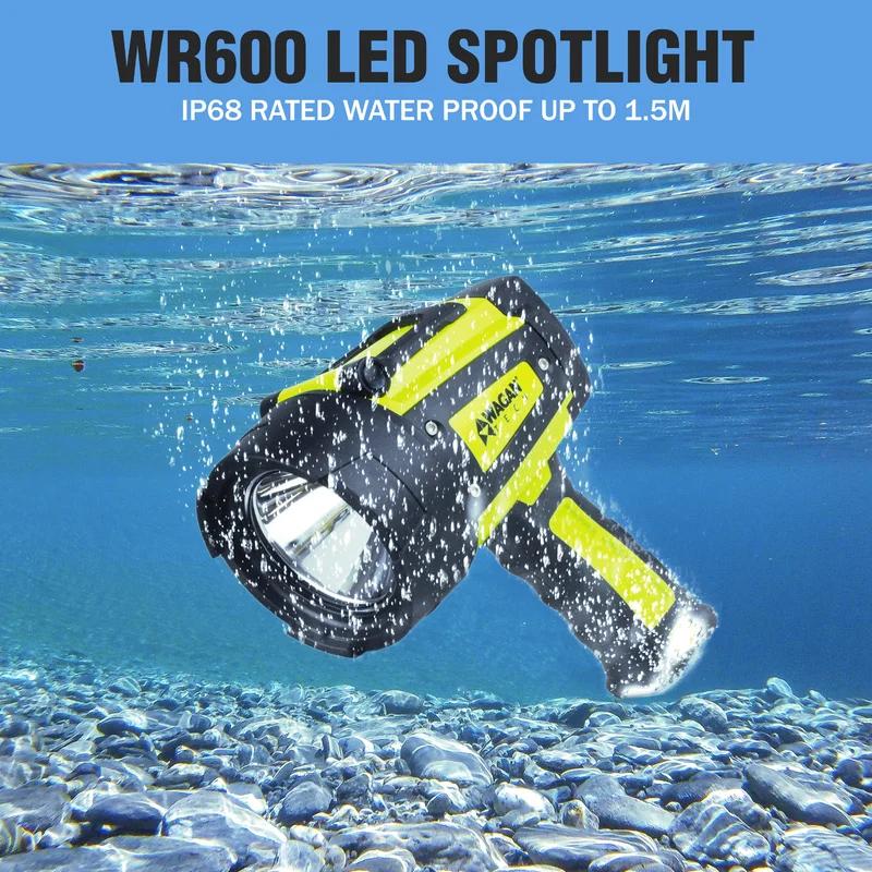 Brite-Nite 600 Lumens Yellow LED Rechargeable Waterproof Spotlight