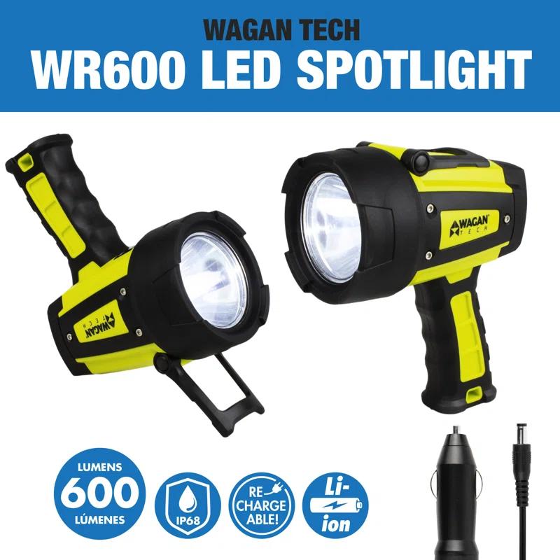 Brite-Nite 600 Lumens Yellow LED Rechargeable Waterproof Spotlight