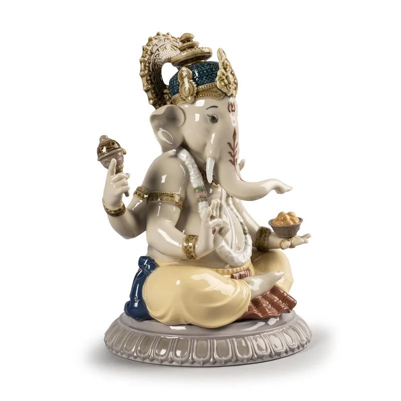 Lladró Spanish Porcelain Ganesha Elephant Figurine