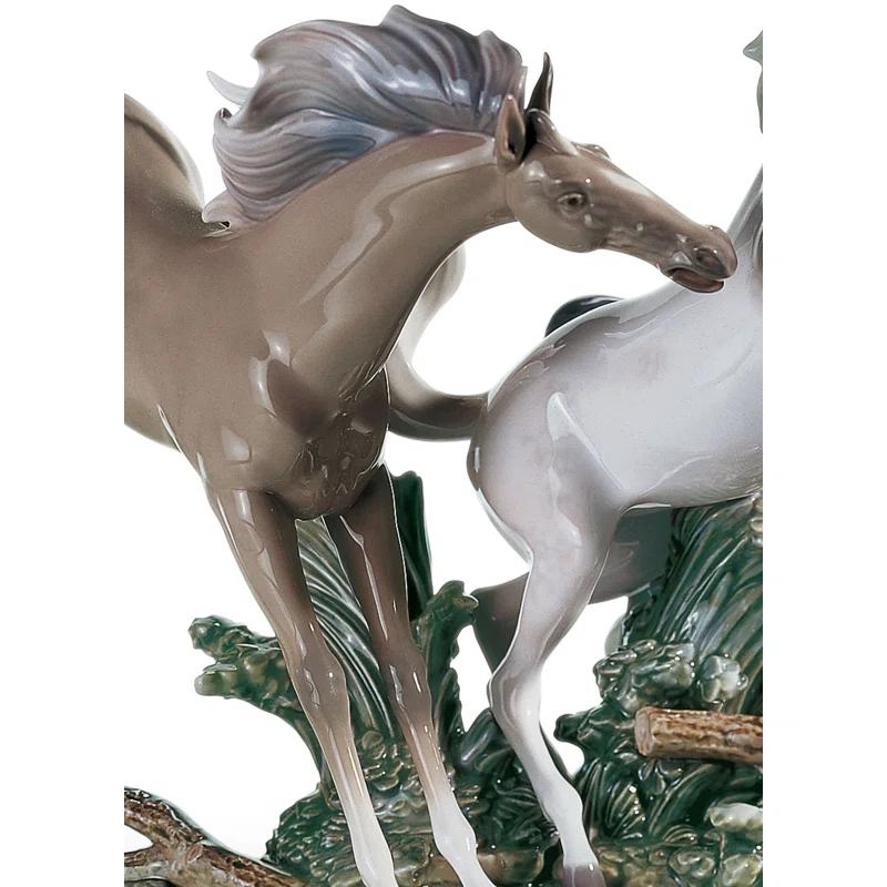 Glossy White Porcelain Horse Figurine by Salvador Debón