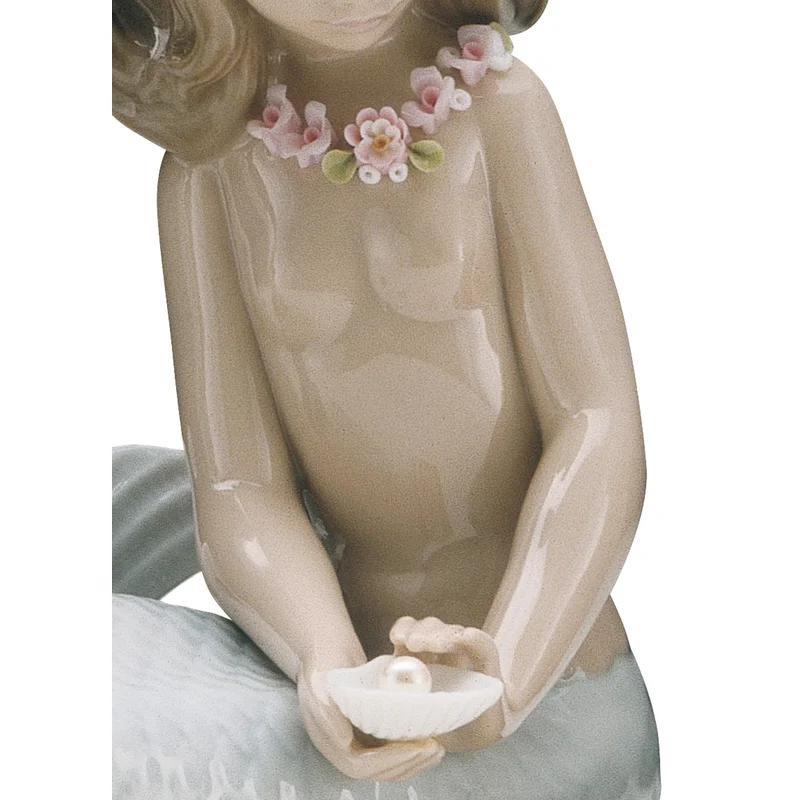 Elegant Mirage Mermaid Porcelain Figurine, 7" Height