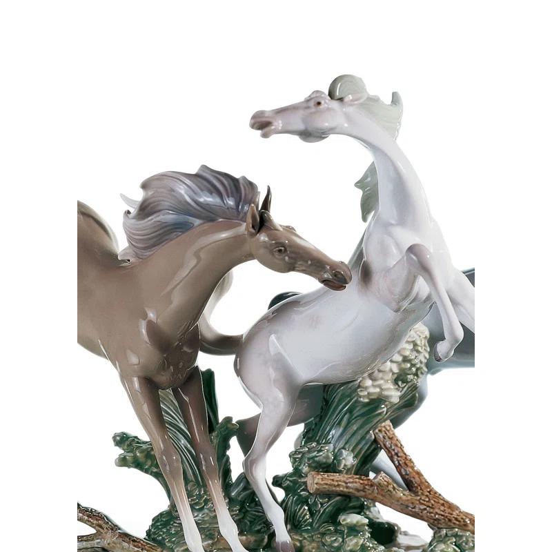 Glossy White Porcelain Horse Figurine by Salvador Debón