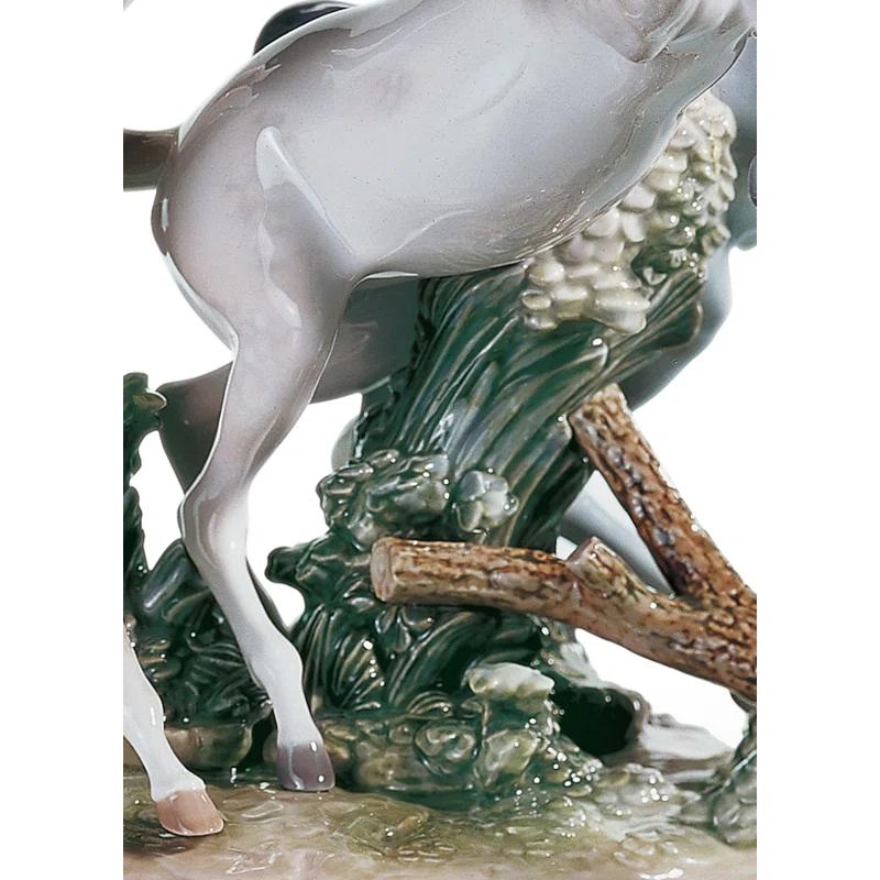 Glossy White Porcelain Horse Figurine by Salvador Debón