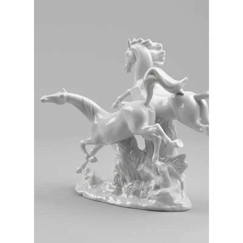 Lladro Horses Galloping Figurine
