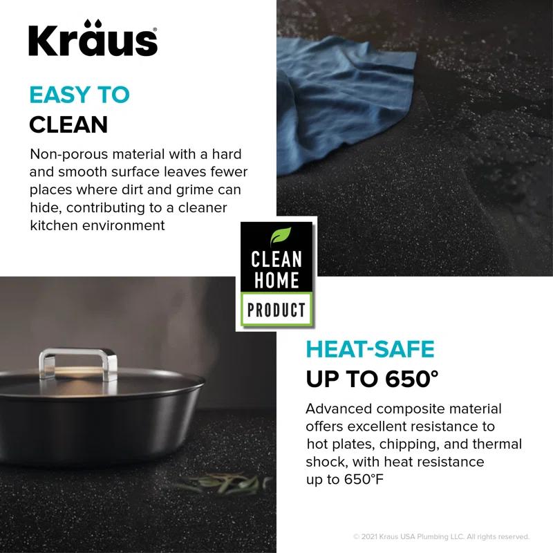 Kraus Bellucci 32 in. Undermount Quartz Composite Single Bowl Kitchen Sink with Accessories