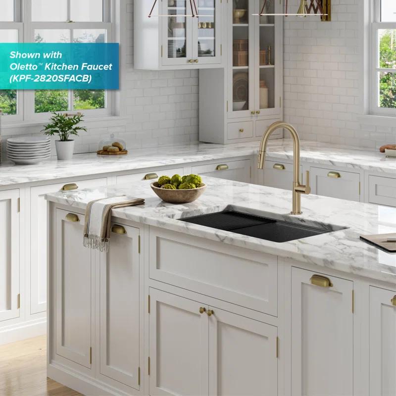 Kraus Bellucci 32 in. Undermount Quartz Composite Single Bowl Kitchen Sink with Accessories