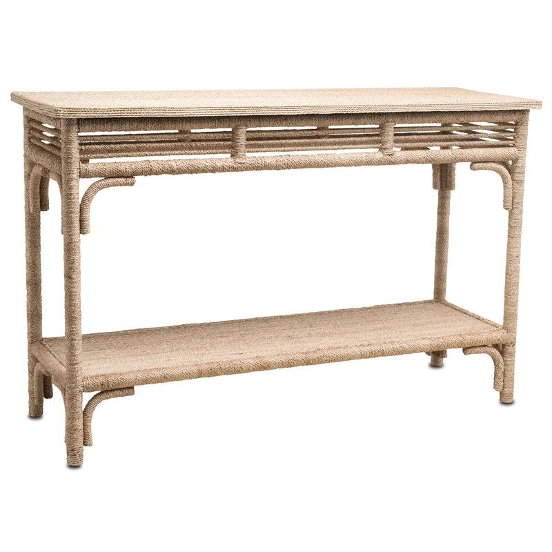 Braided Abaca Rope and Metal 47'' Console Table with Storage