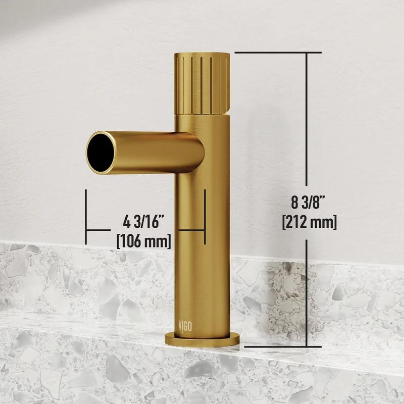 Ashford Matte Brushed Gold High Arc Single-Hole Bathroom Faucet