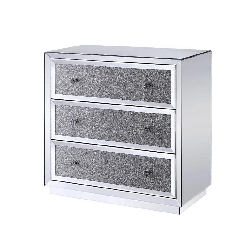 Everly Quinn Eargle Glass Floor Shelf 3 - Drawer End Table with Storage | Wayfair