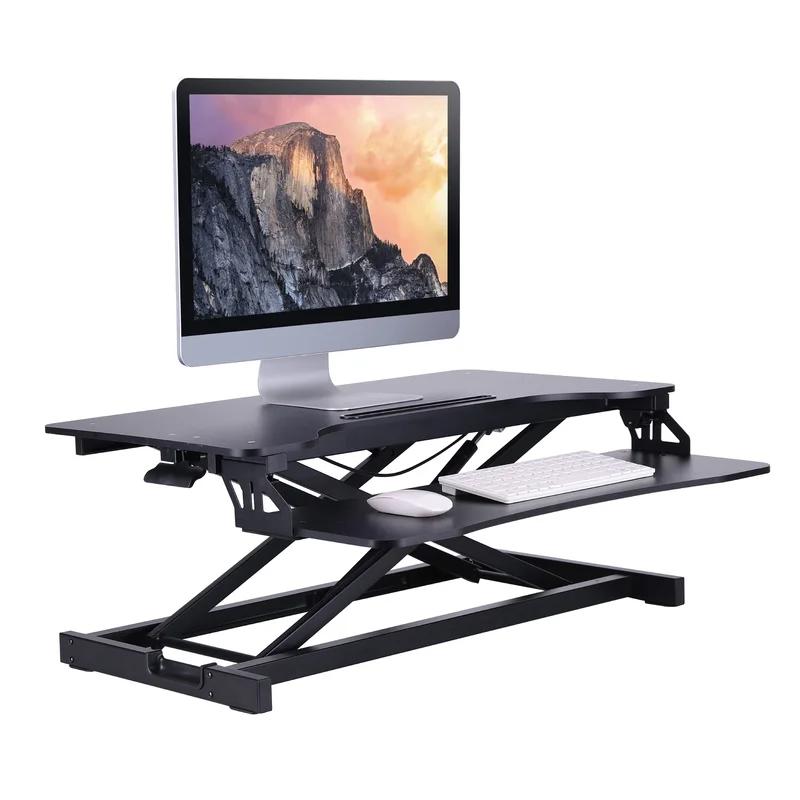 ErgoFlex 34.5" Black Height Adjustable Dual Monitor Desk Riser