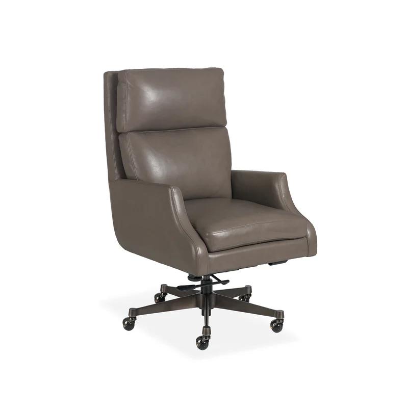 Quarry Pewter Gray Leather Swivel Executive Desk Chair