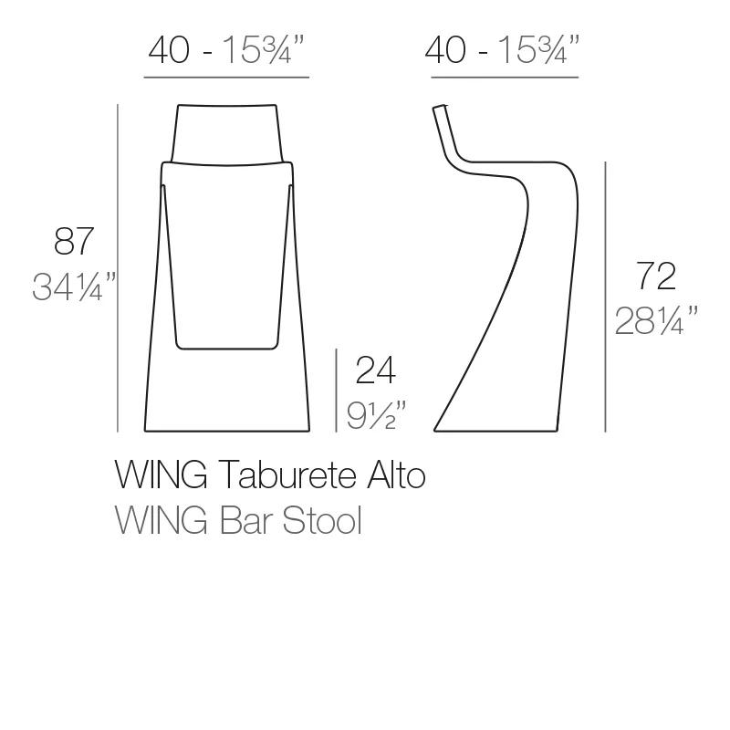 Wing High 28.25'' Bronze Polyethylene Outdoor Bar Stool