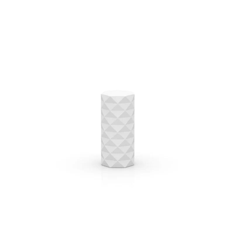 Cordless Diamond-Cut Polyethylene Outdoor Floor Lamp in White