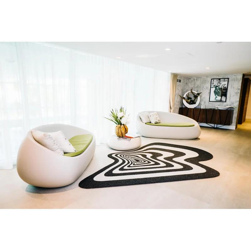 Zen Harmony White Matte Polyethylene 3-Seater Outdoor Sofa