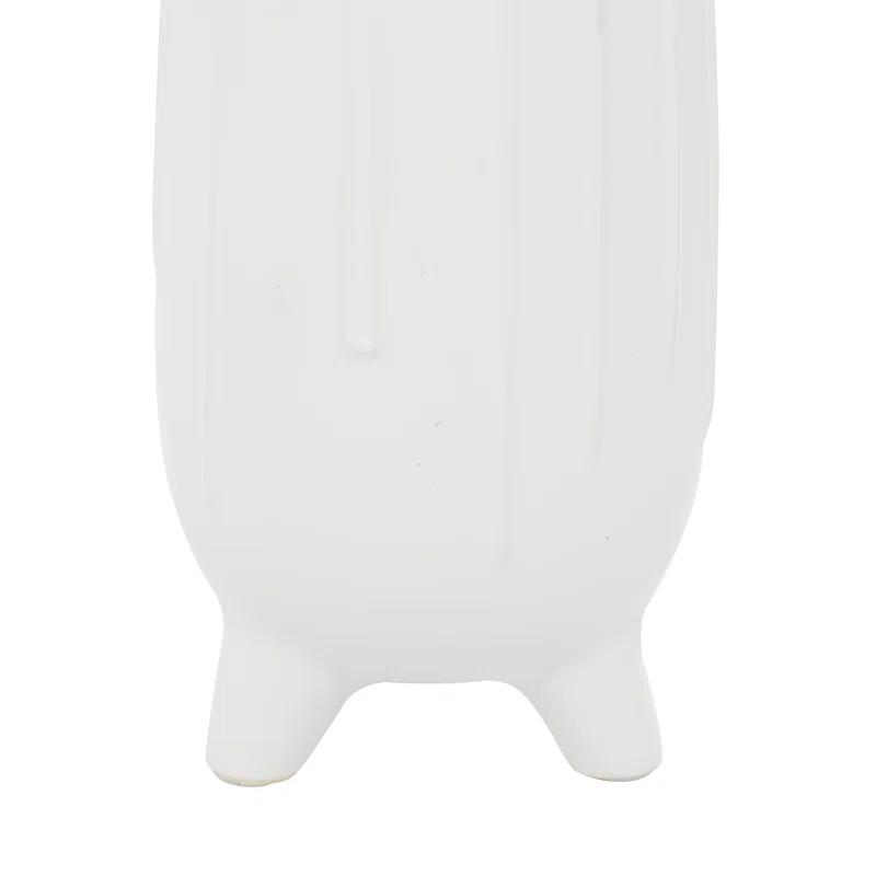 CosmoLiving by Cosmopolitan Cosmoliving By Cosmopolitan White Ceramic Contemporary Vase