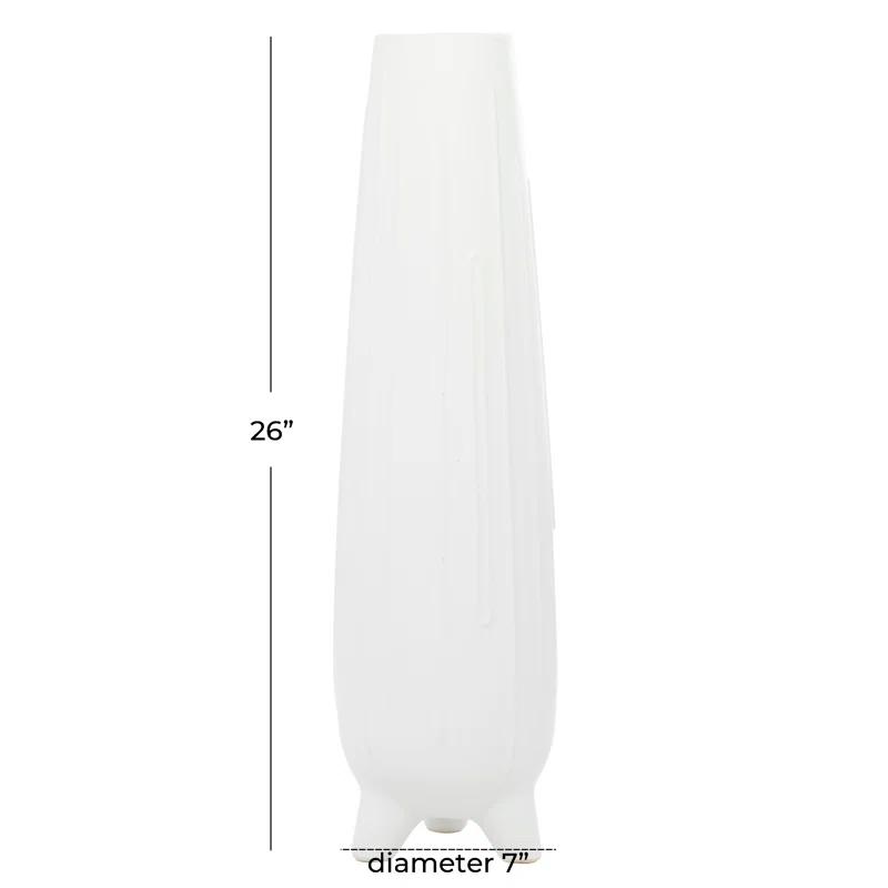 CosmoLiving by Cosmopolitan Cosmoliving By Cosmopolitan White Ceramic Contemporary Vase