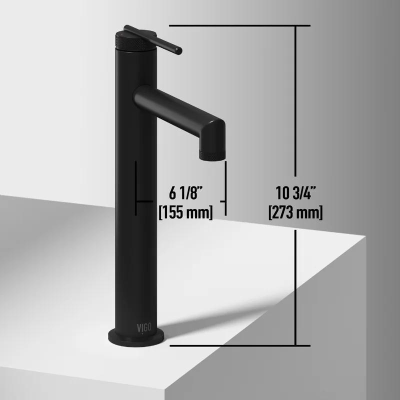 Sterling High Arc Single-Handle Vessel Sink Faucet in Matte Black