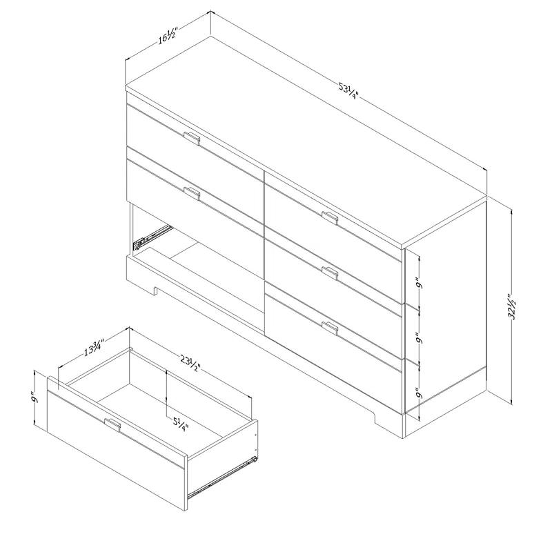 Pure White Nursery Double Dresser with Soft Close Deep Drawers