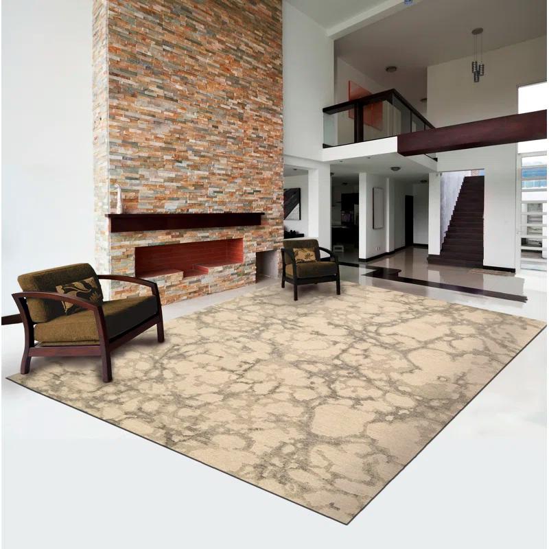 Nourison  Tahoe Modern MTA01 Area Rug 5'6" x 8'6" 6' x 9' Indoor Living Room, Bedroom, Dining Room Beige