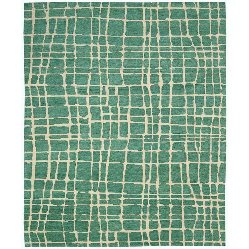 Nourison  Tahoe Modern Area Rug 7' 9" x 9' 9" 8' x 10' Indoor,Handmade Living Room,Bedroom,Dining Room Green Rectangle