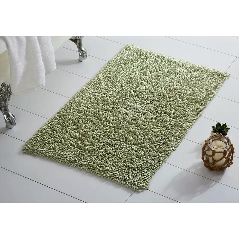 Sage Green Chenille Shaggy Bath Rug 24" x 40"