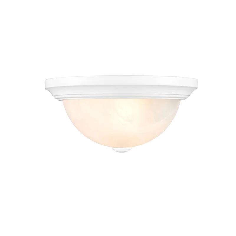 Andreyah 11'' White Glass Indoor/Outdoor Bowl Flush Mount