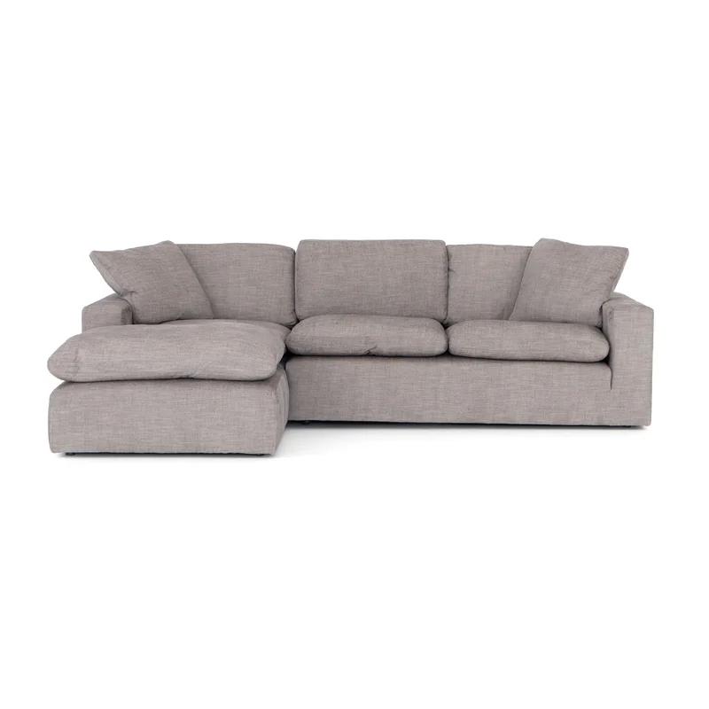 Plume Harbor Grey Linen 136" Two-Piece Sectional Sofa