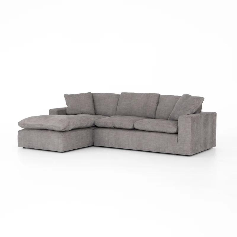 Plume Harbor Grey Linen 136" Two-Piece Sectional Sofa