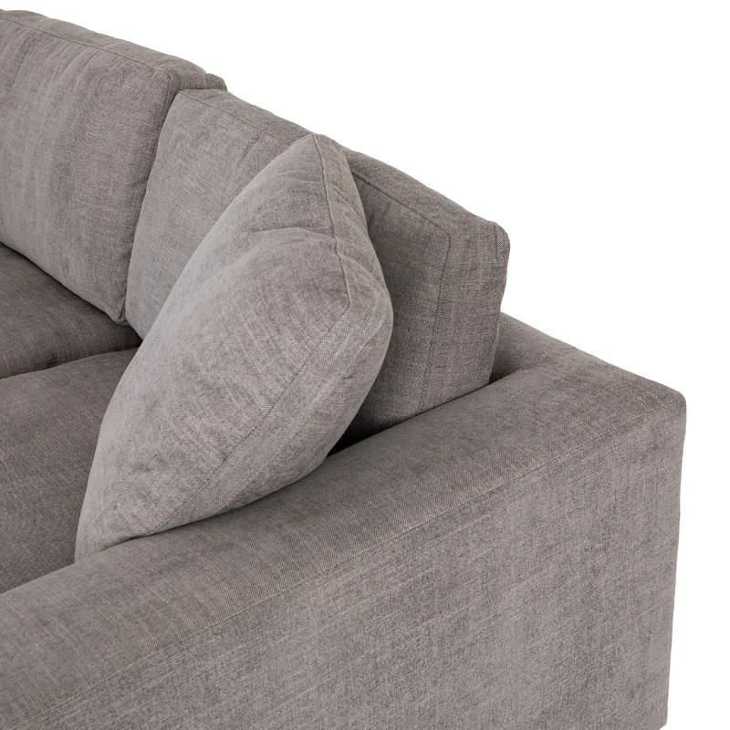 Plume Harbor Grey Linen 136" Two-Piece Sectional Sofa