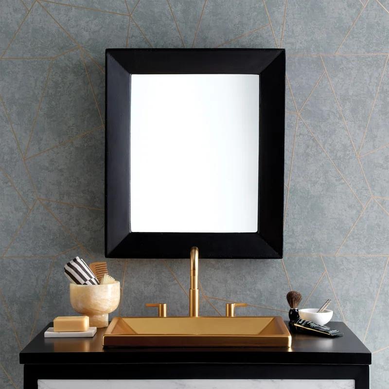 Portola Charcoal Modern Rectangular Bathroom Vanity Mirror
