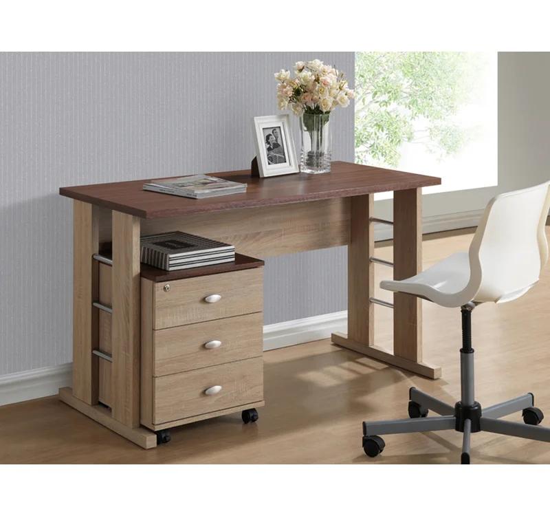 Sonoma Oak and White Rustic 51" Writing Desk with Locking Drawers