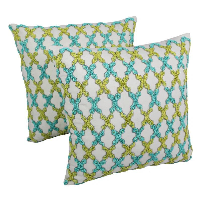 Cotton Reversible Throw Pillow (Set of 2)