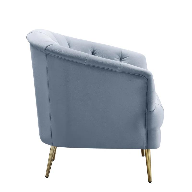 Everly Quinn Emilliano Velvet Barrel Chair