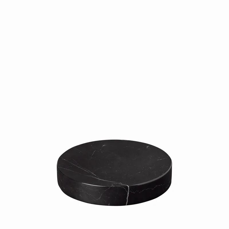 Medium Round Black Marble Decorative Tray