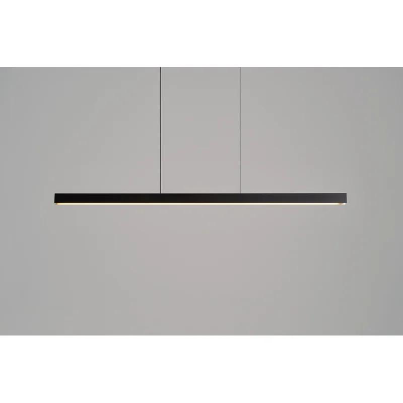 Sleek Black Aluminum LED Pendant Light with Touchless Control