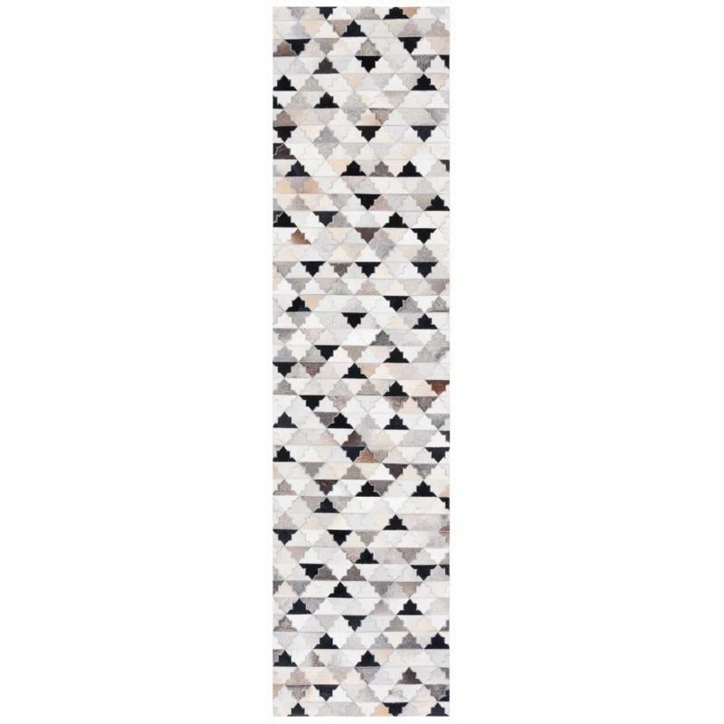 Loon Peak® Brentnal Flat Weave Hair On Leather Geometric Rug