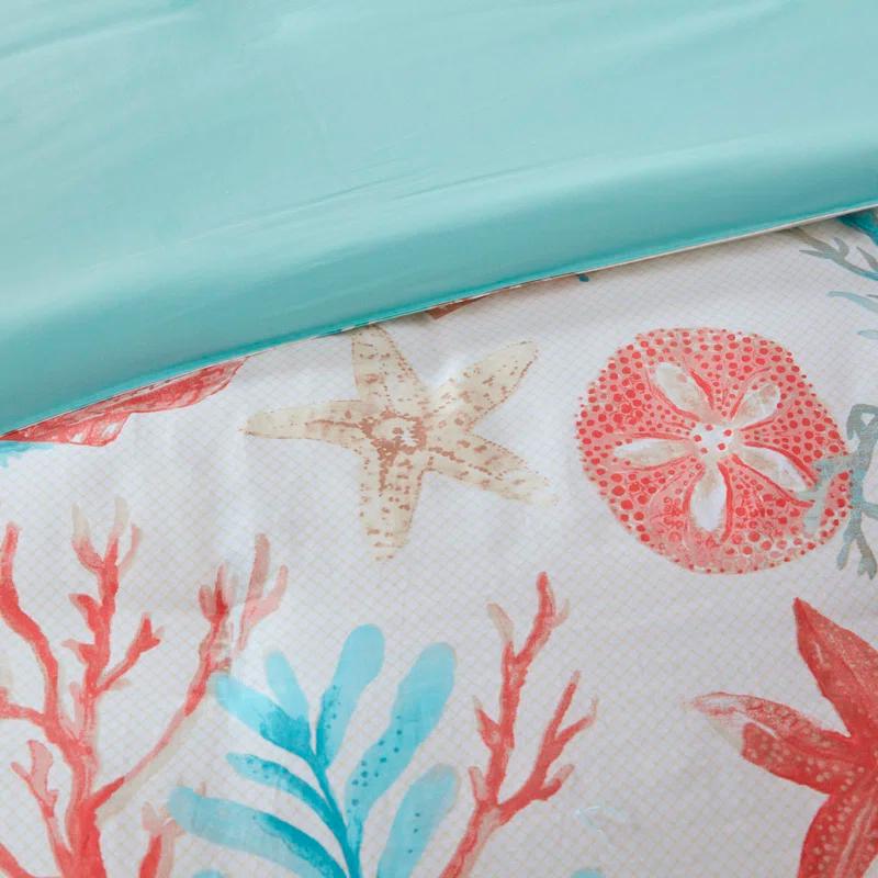 Madison Park Pebble Beach 6 Piece Cotton Sateen Coastal Duvet Cover Set
