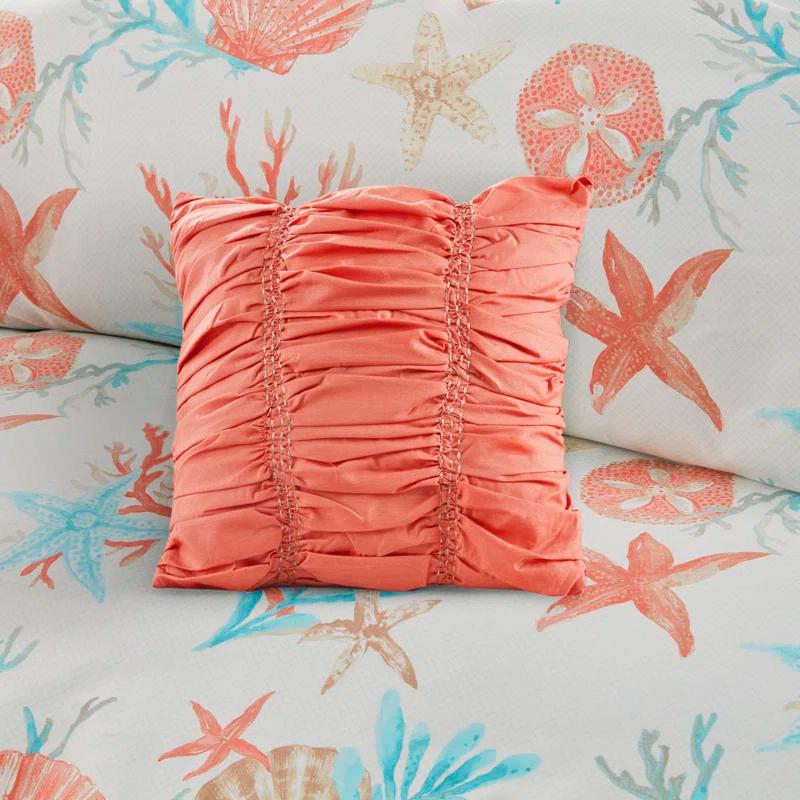 Madison Park Pebble Beach 6 Piece Cotton Sateen Coastal Duvet Cover Set