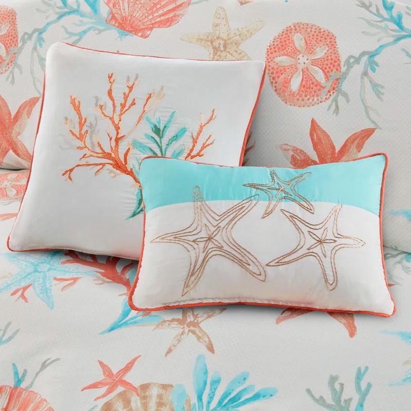 Madison Park Pebble Beach 6 Piece Cotton Sateen Coastal Duvet Cover Set